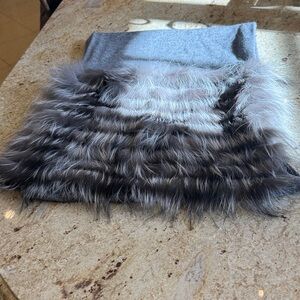 LA FIORENTINA GREY LONG FUR SCARF ONE SIZE FITS ALL
